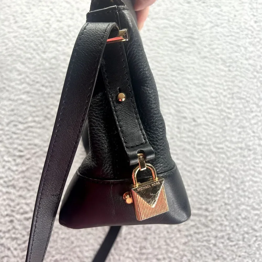 Michael Kors Black Pebble Soft Leather Crossbody Bag